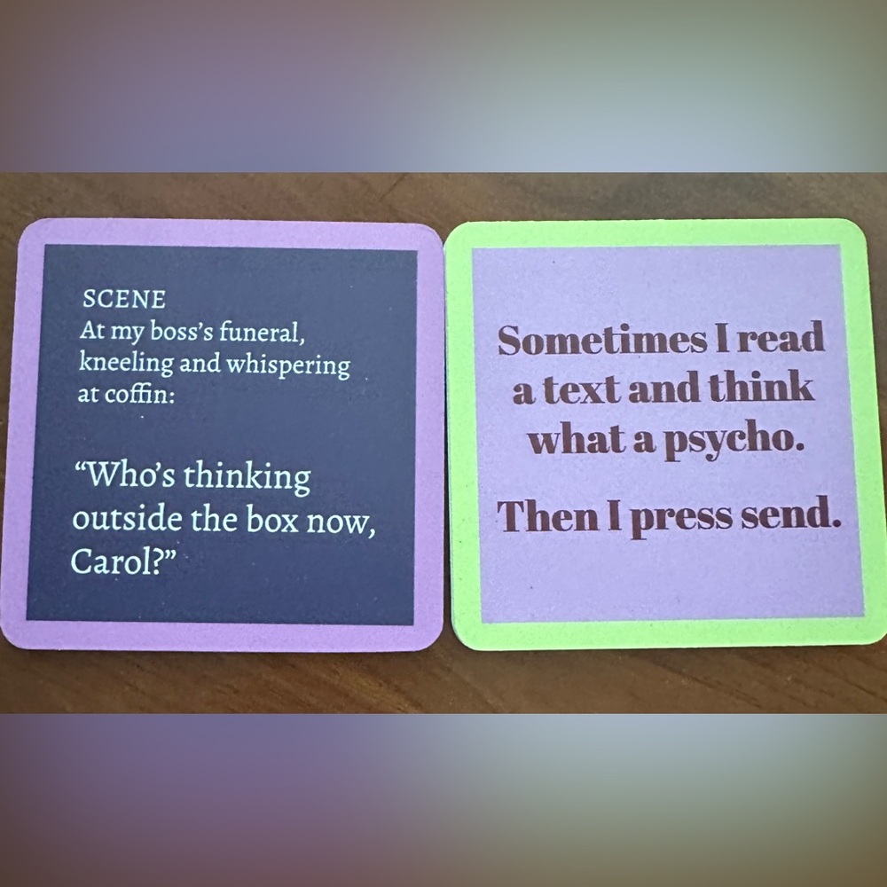 Set of 2 Funny Coasters Great Gift Great Conversation Pieces 4x4”